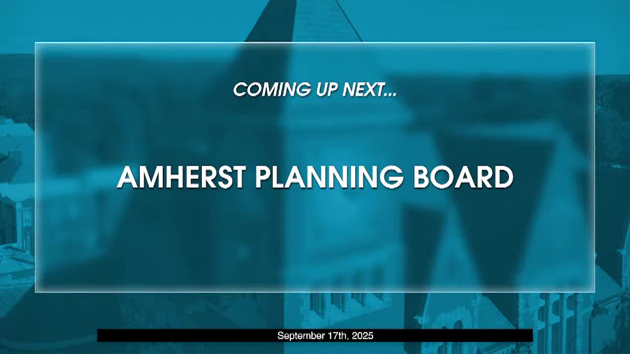 Amherst Planning Board: September 17th, 2025