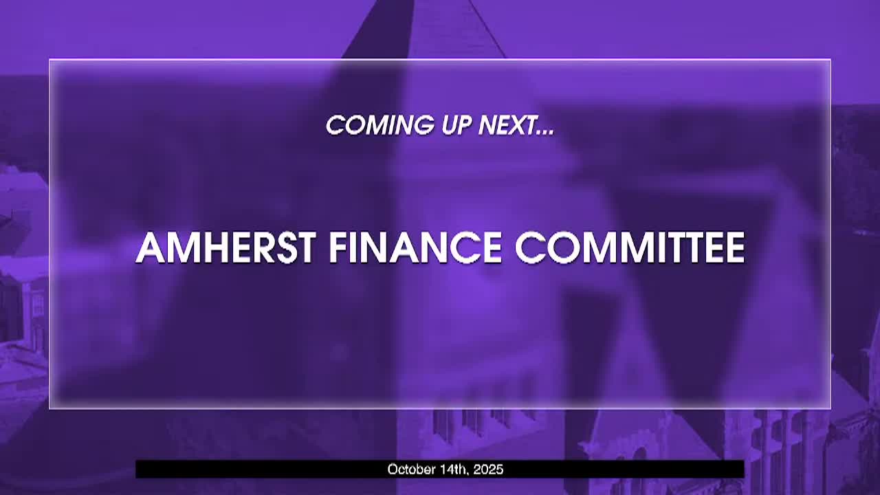 Amherst Finance Committee - October 14th, 2025