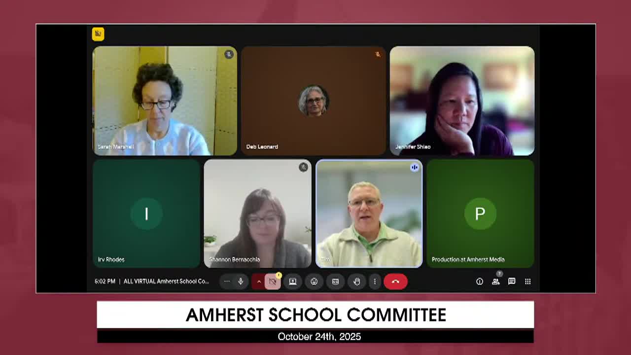 Amherst School Committee - October 24th, 2025