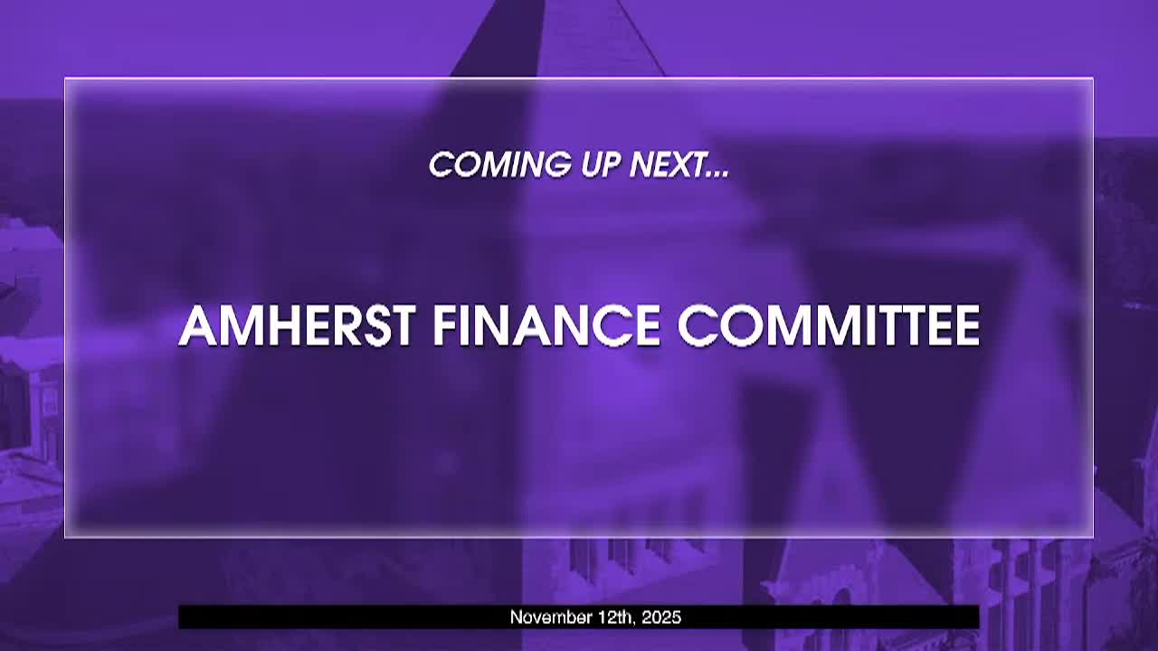 Amherst Finance Committee - November 12th, 2025