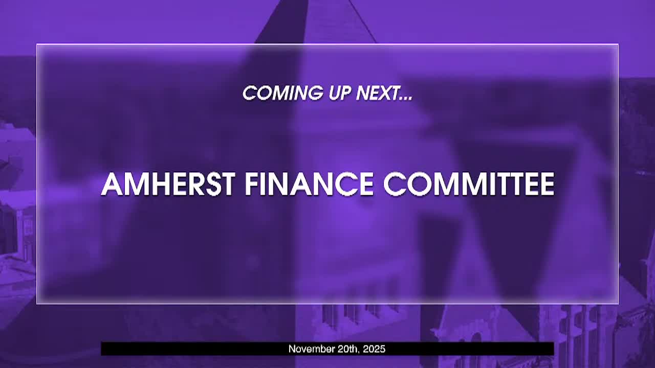 Amherst Finance Committee - November 20th, 2025