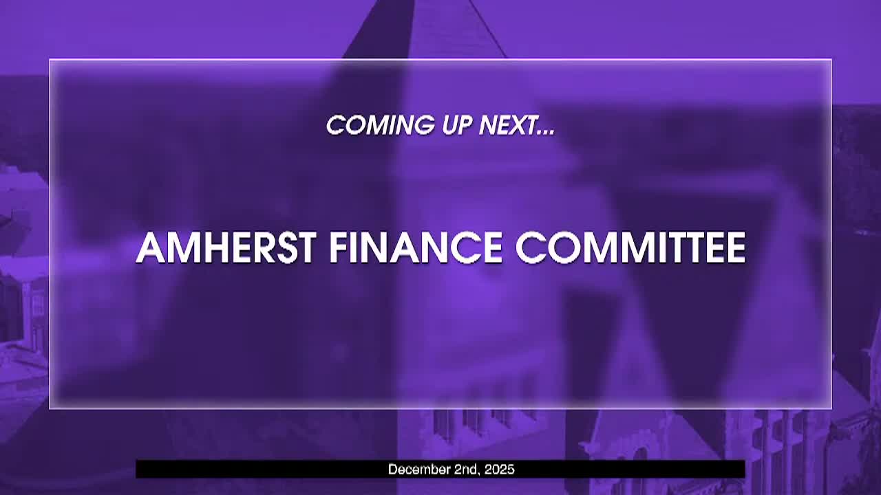 Amherst Finance Committee - December, 2nd 2025